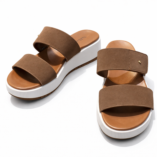 Brown Dual Strap - Medicated Slippers