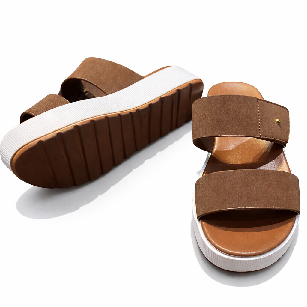 Brown Dual Strap - Medicated Slippers