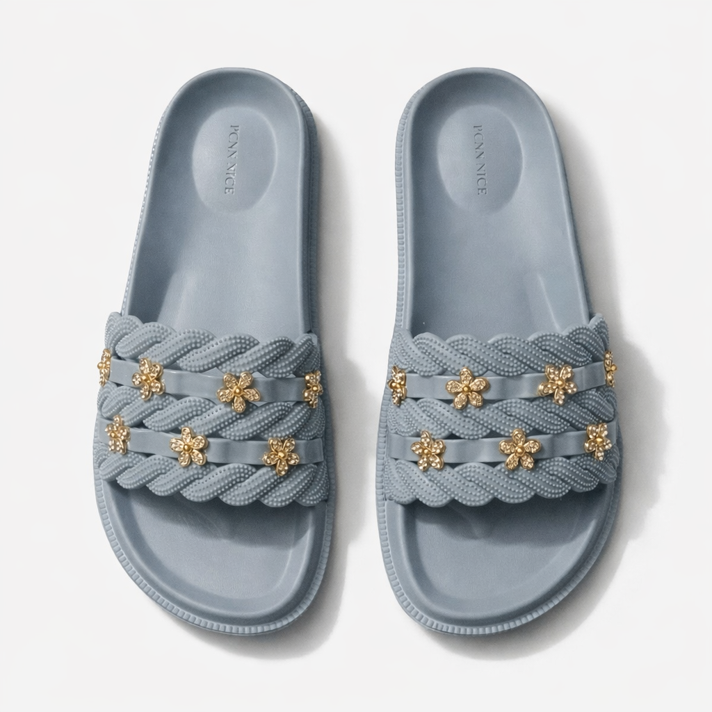 Blue Blossom – Casual Slippers