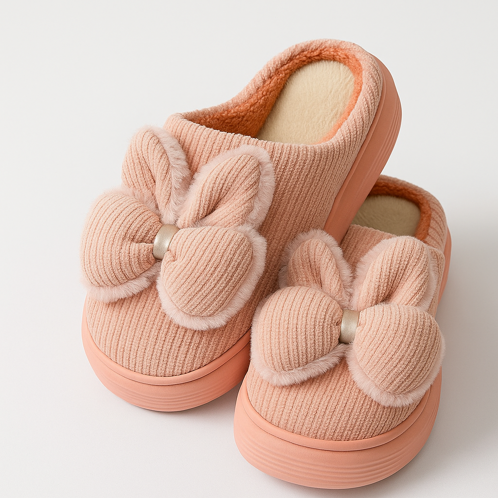 Pink Bow Slippers