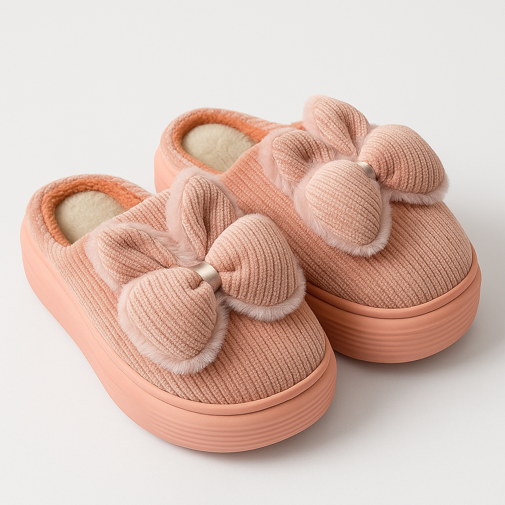 Pink Bow Slippers